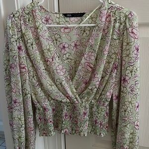 Zara Floral Cropped Top